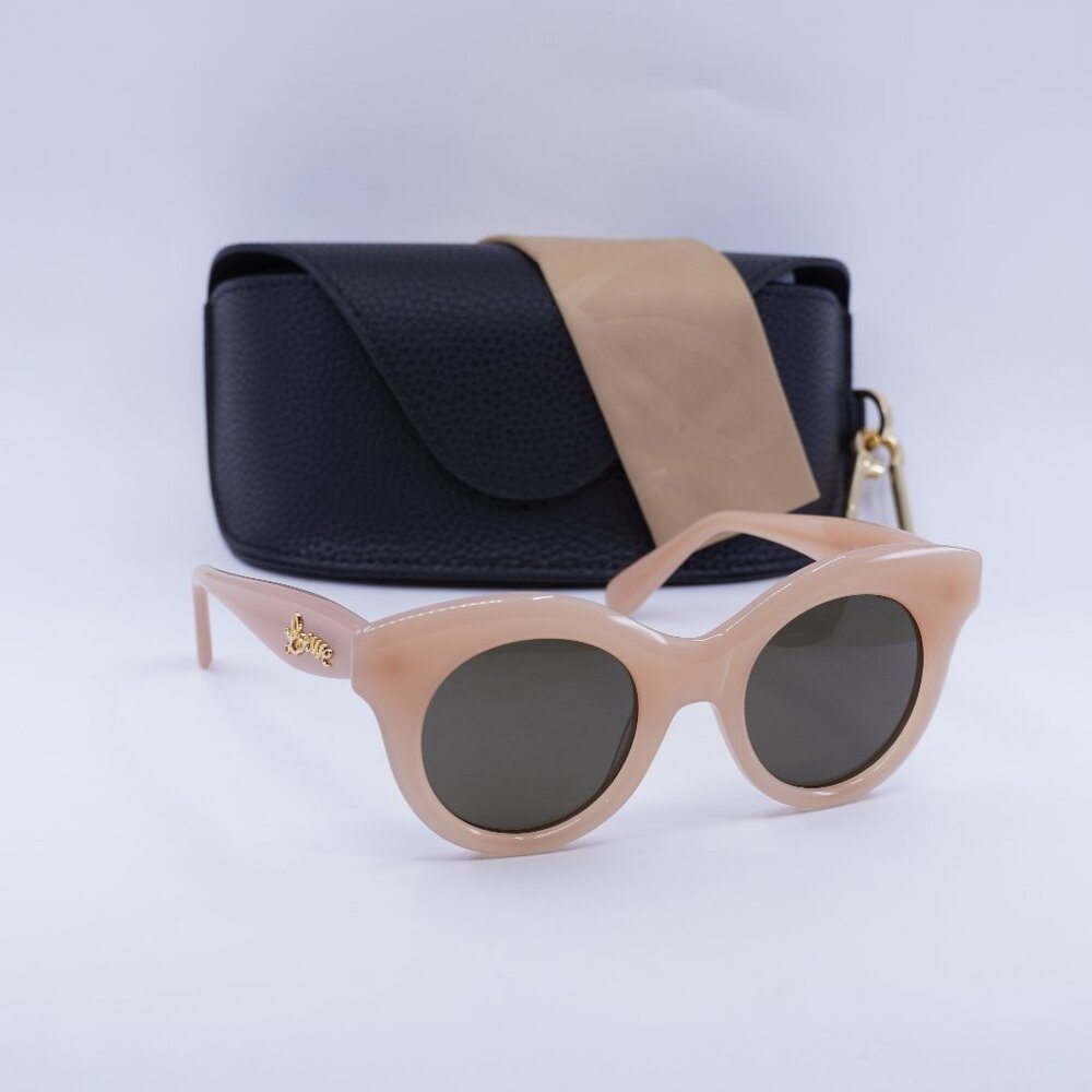 Loewe LW40126I 72E Round Sunglasses – Shiny Pink\Grey